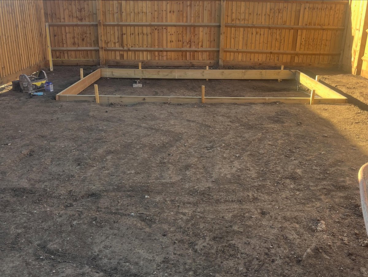 Garden clearance and excavation before a landscaping project